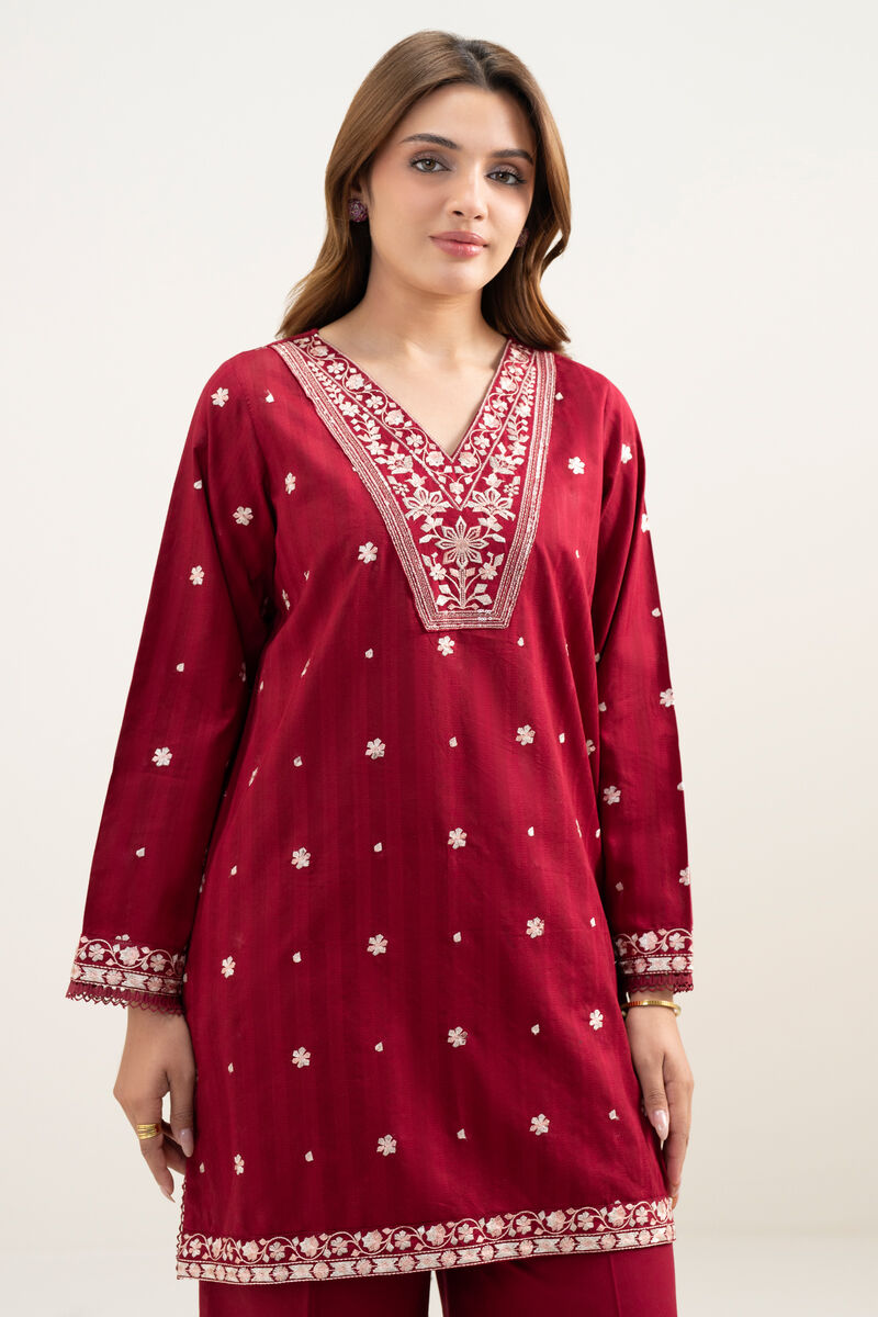 2 Piece - Embroidered Dobby Suit