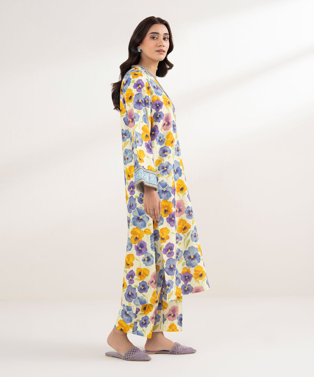 Women's RTW Textured Viscose Embroidered Multi Shirt