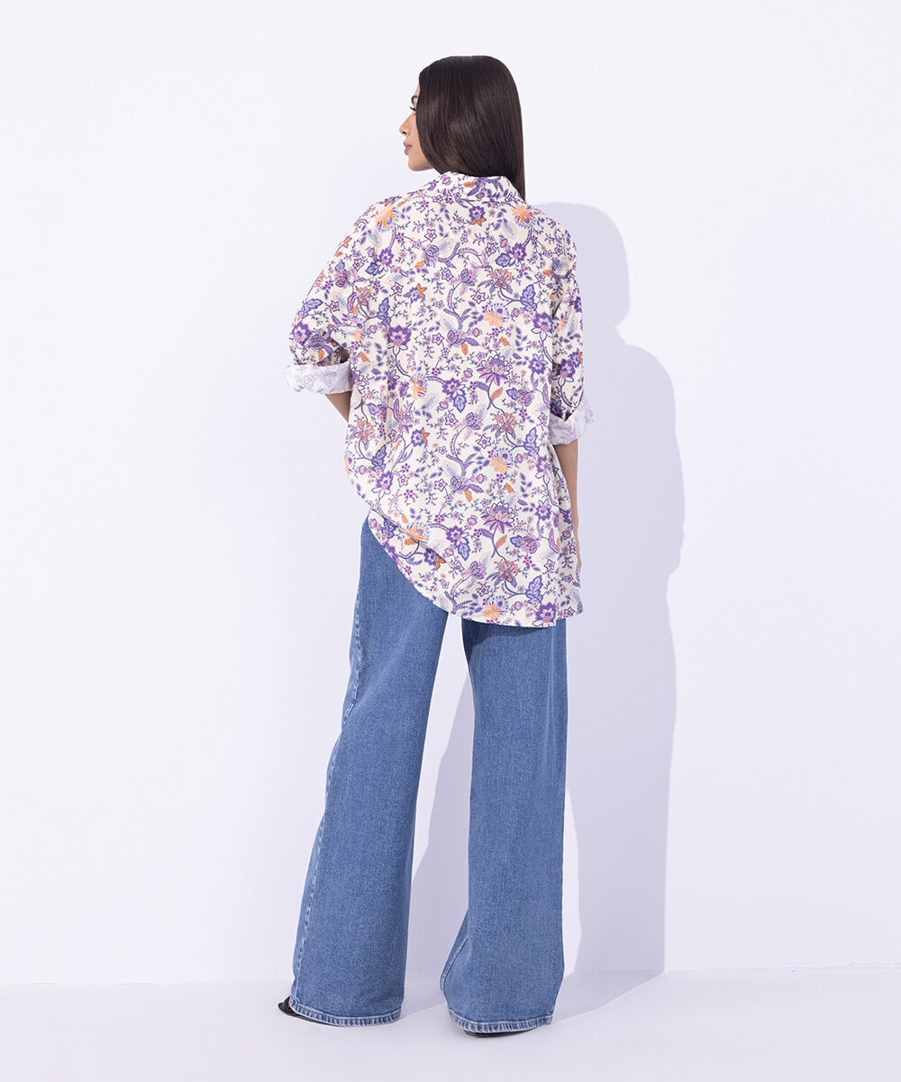 Women's Western Wear Multi Printed Button Through Shirt