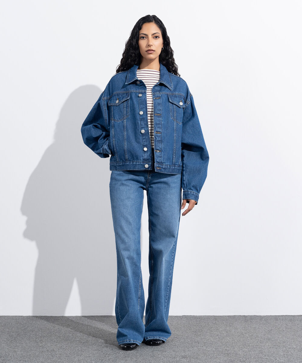 Women's Western Wear Blue Denim Trucker Jacket