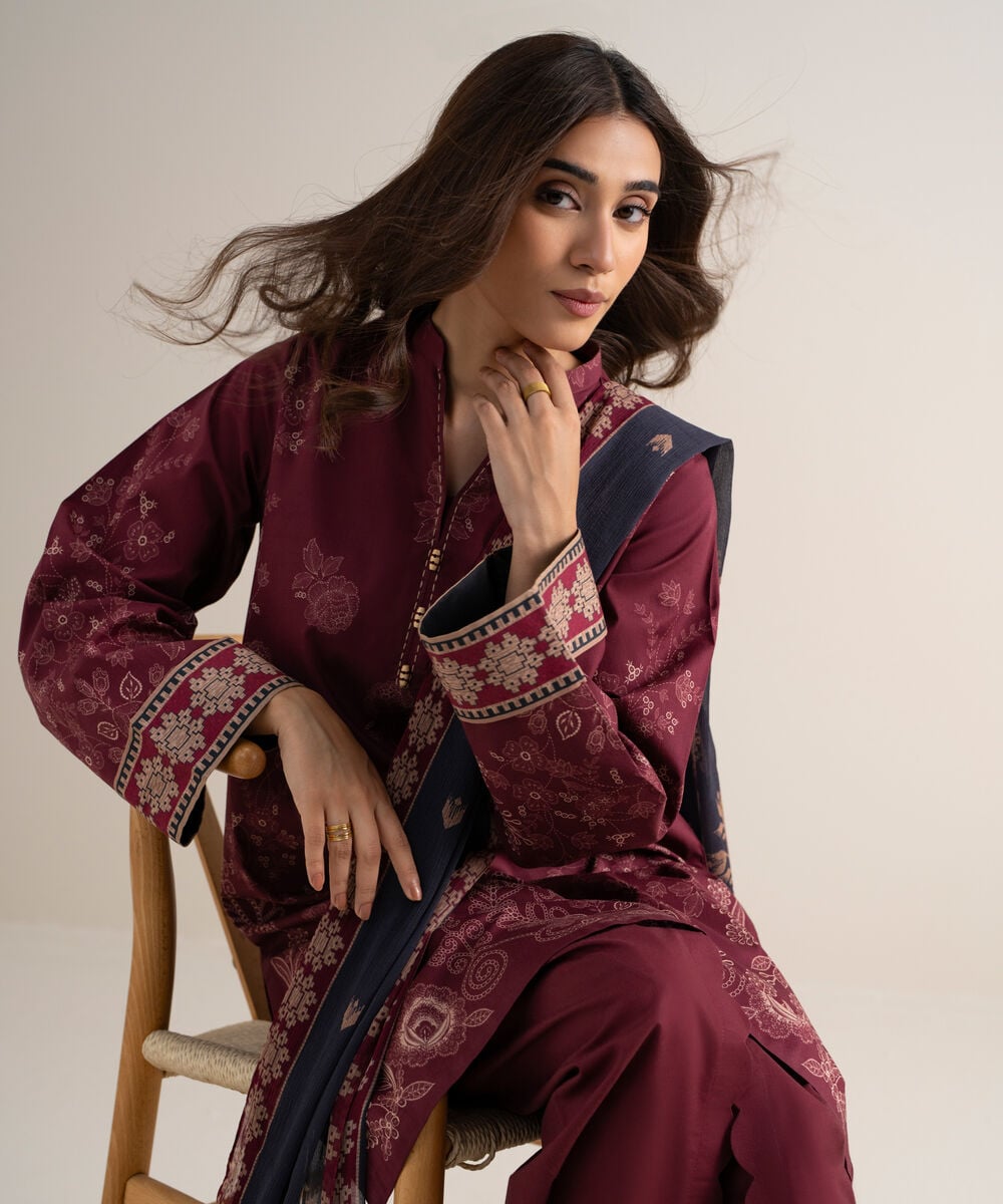 3 Piece - Printed Lawn Suit — Sapphire view 4