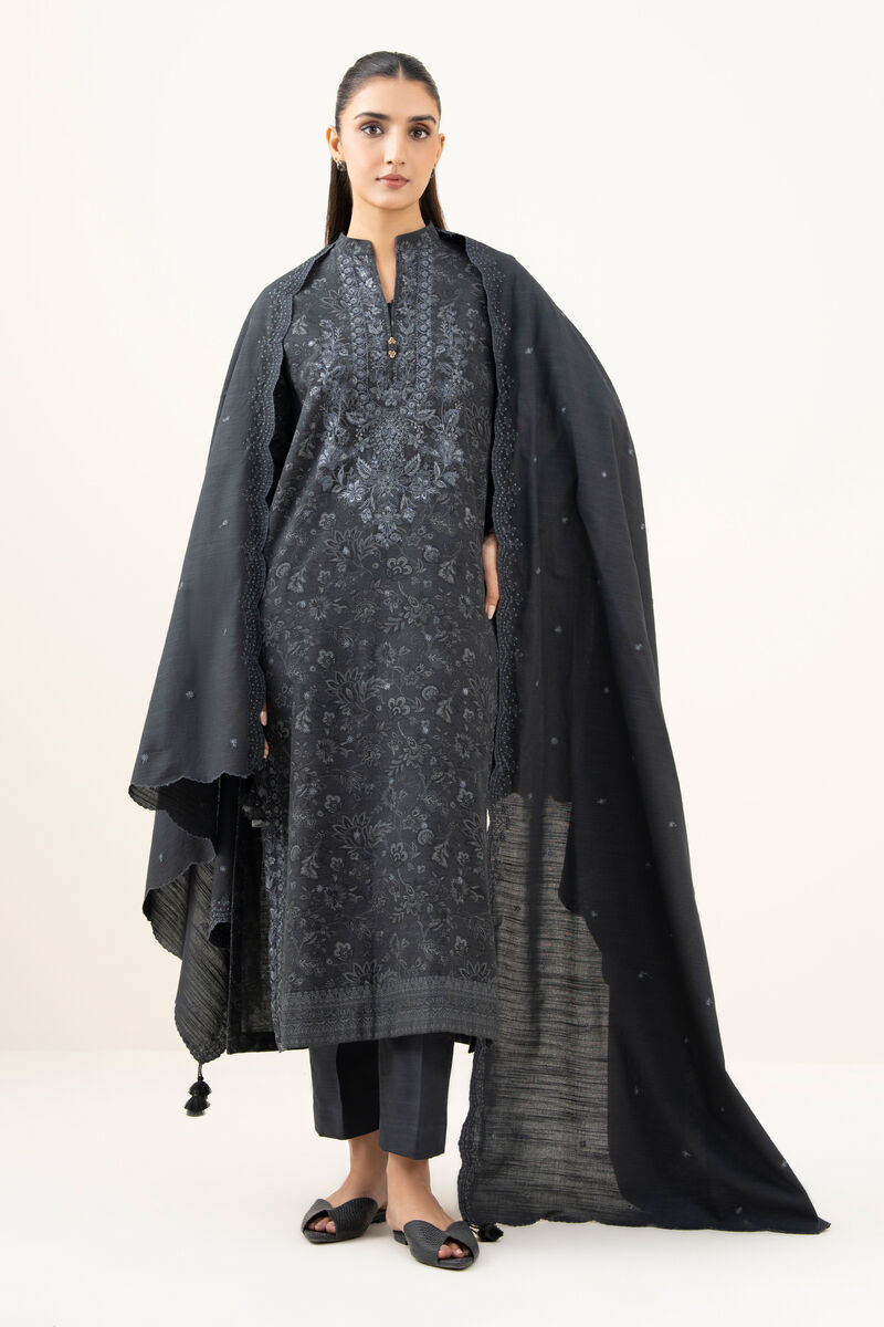 3 Piece - Embroidered Cotton  Suit