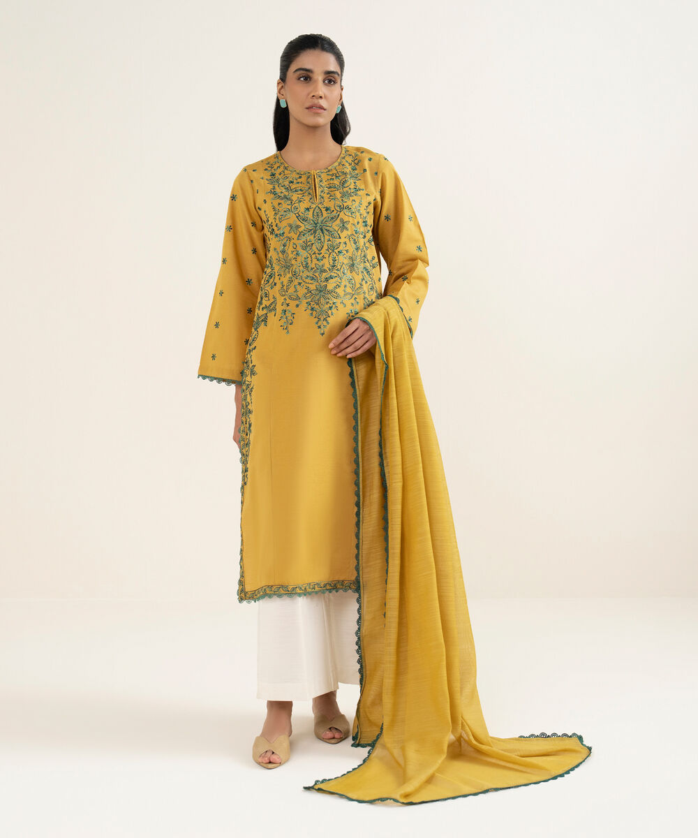Manaar Solid Yellow Dupatta