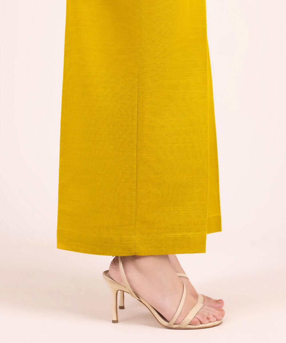 Women's RTW Khaddar Solid Mustard Culottes
