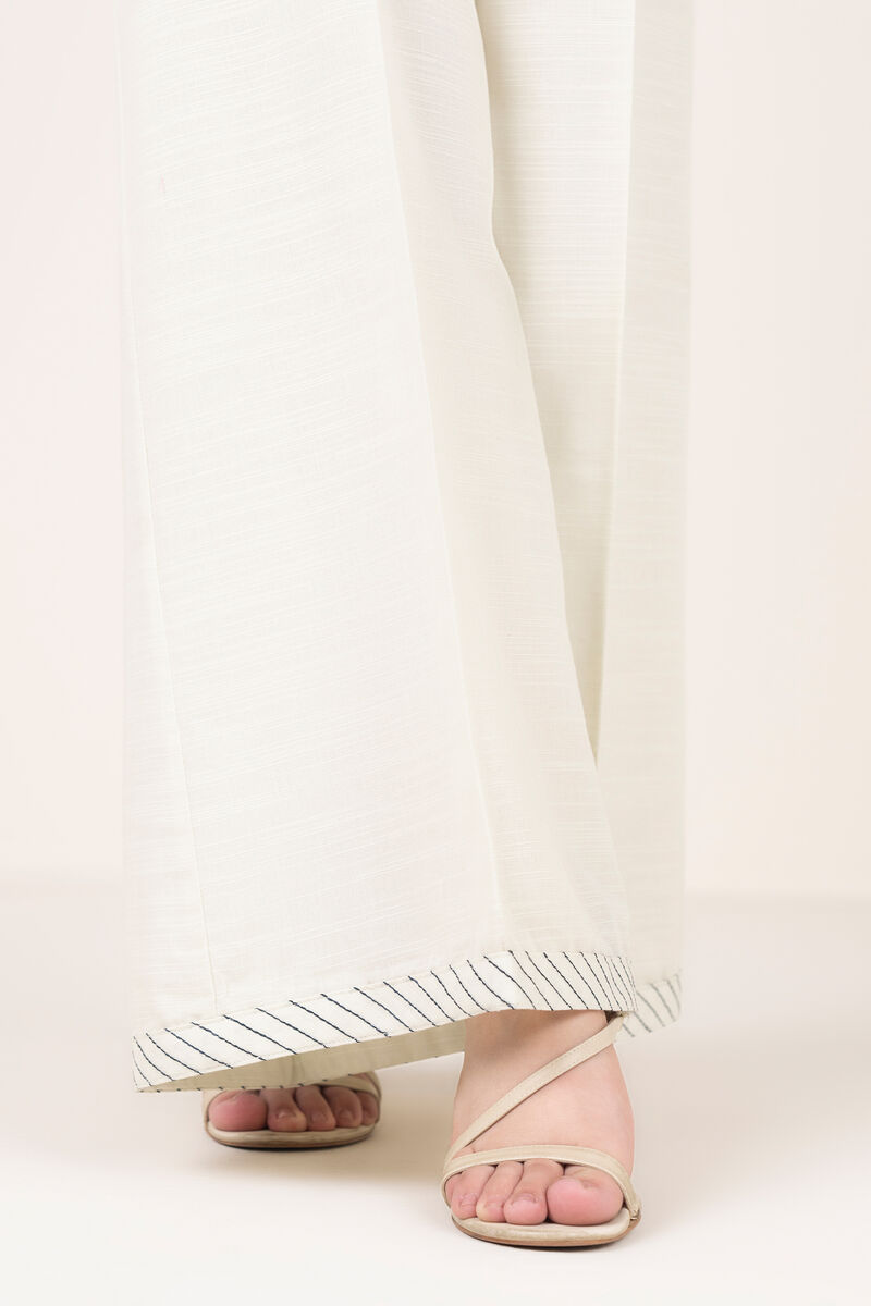 Embroidered Cotton Flared Pants