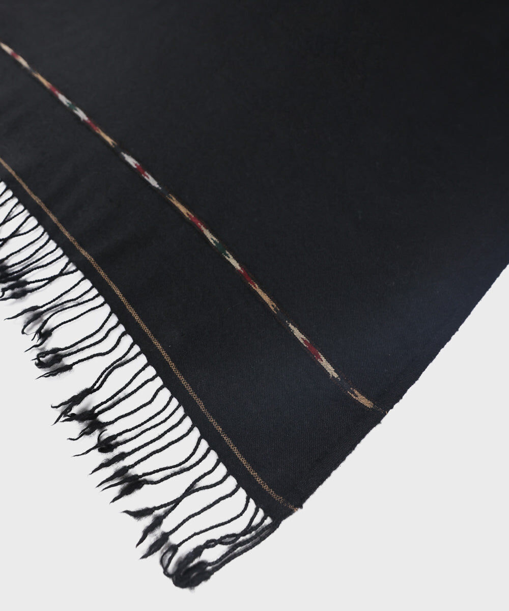 Men's Unstitched Black Luxury Wool Shawl Full Suit Fabric