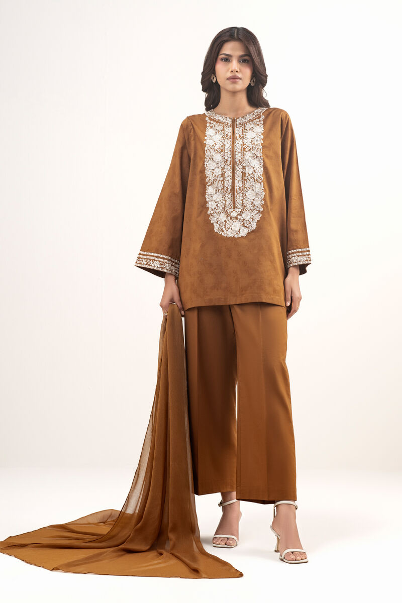 3 Piece - Embroidered Jacquard Suit