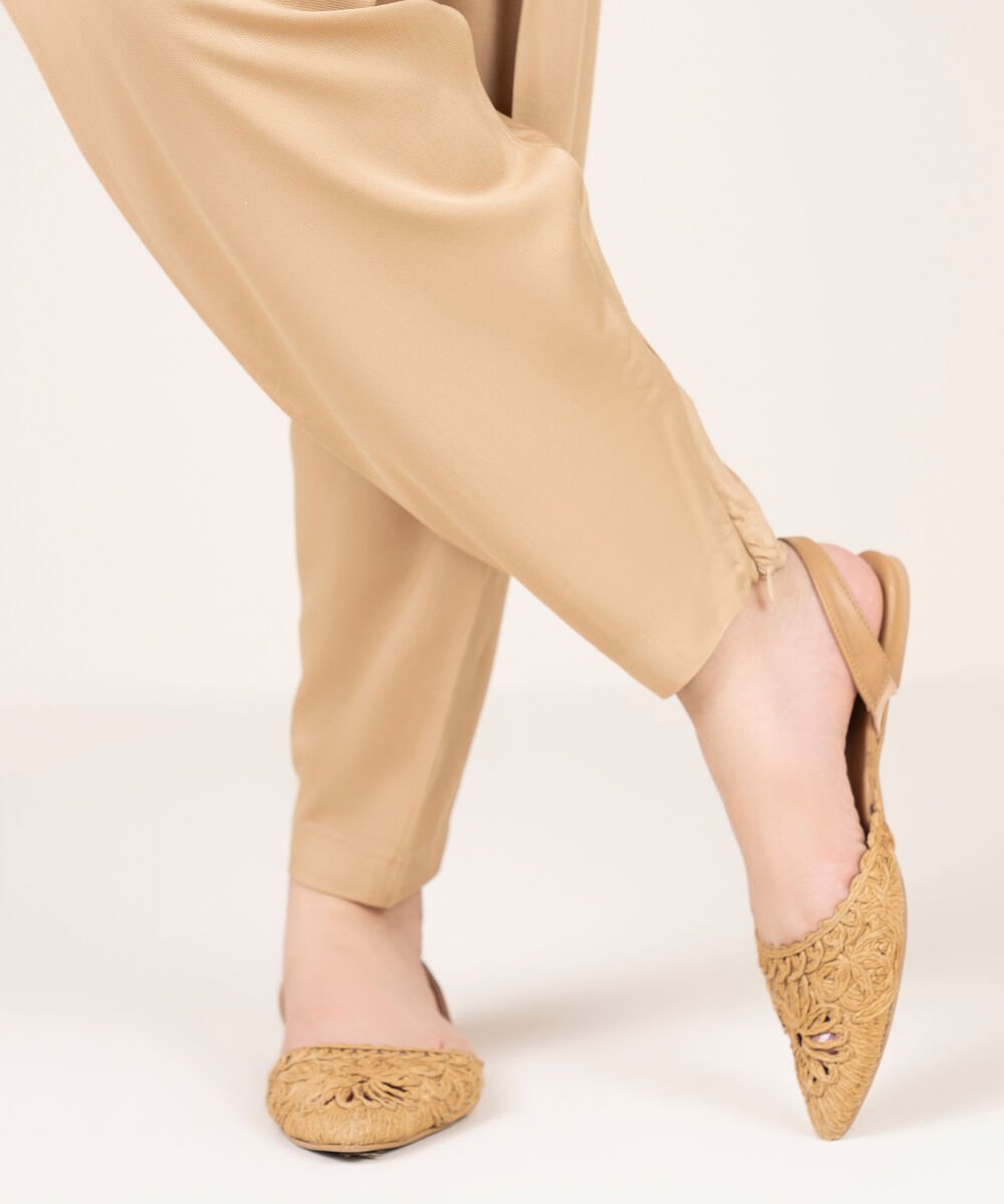 Women's RTW Bedford Solid Beige Shalwar