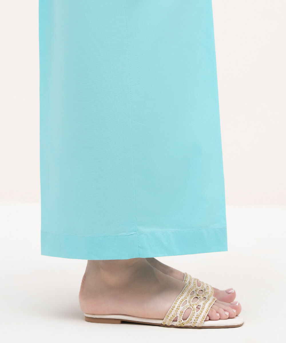 Women's RTW Cambric Blue Solid Culottes