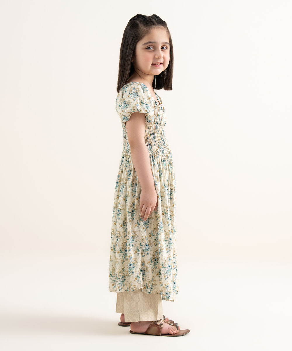 Girls Two Piece Printed Arabic Lawn Suit