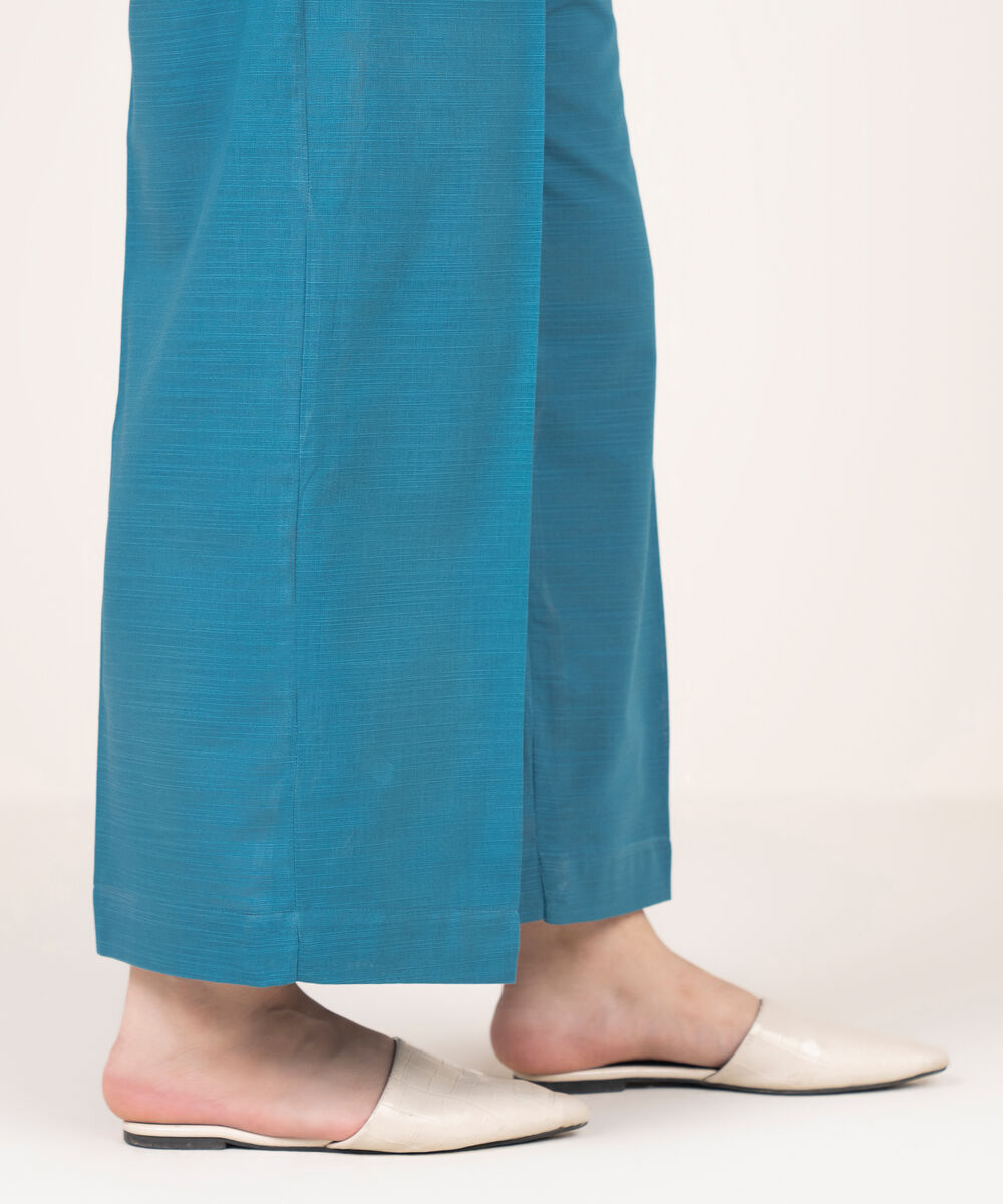 Women's RTW Khaddar Solid Blue Culottes