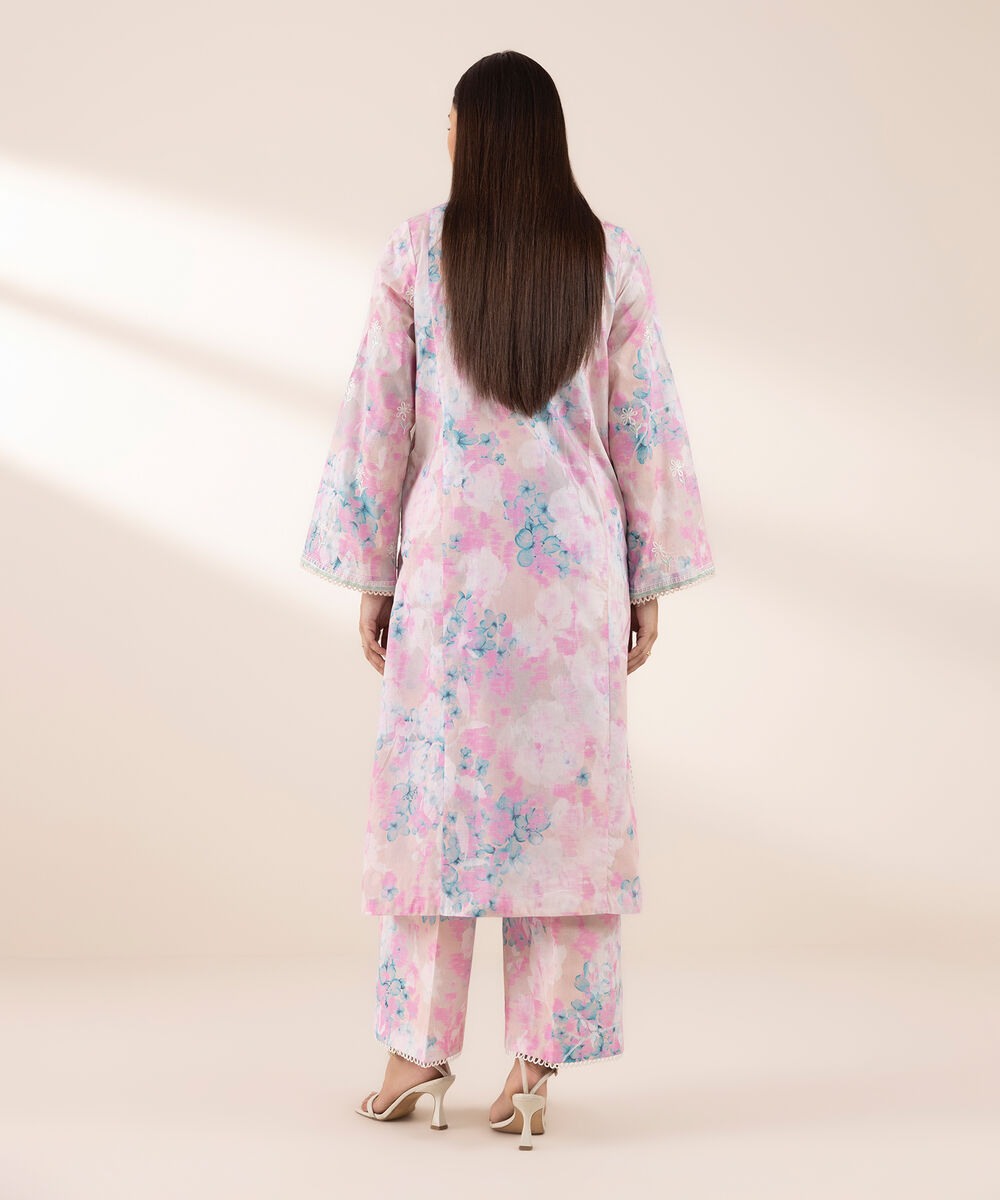 Women's RTW Lawn Pink Embroidered A-Line Shirt