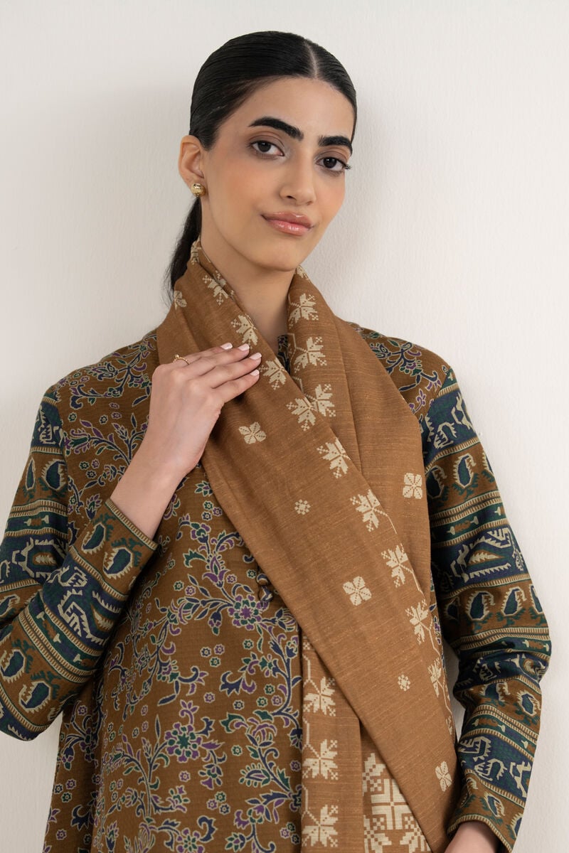 3 Piece - Printed Dobby Suit