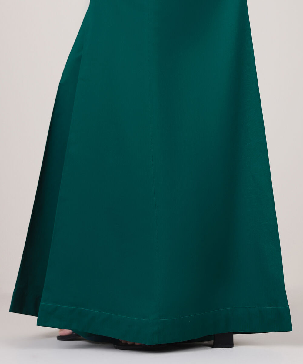 Women's RTW Cambric Green Solid Sharara