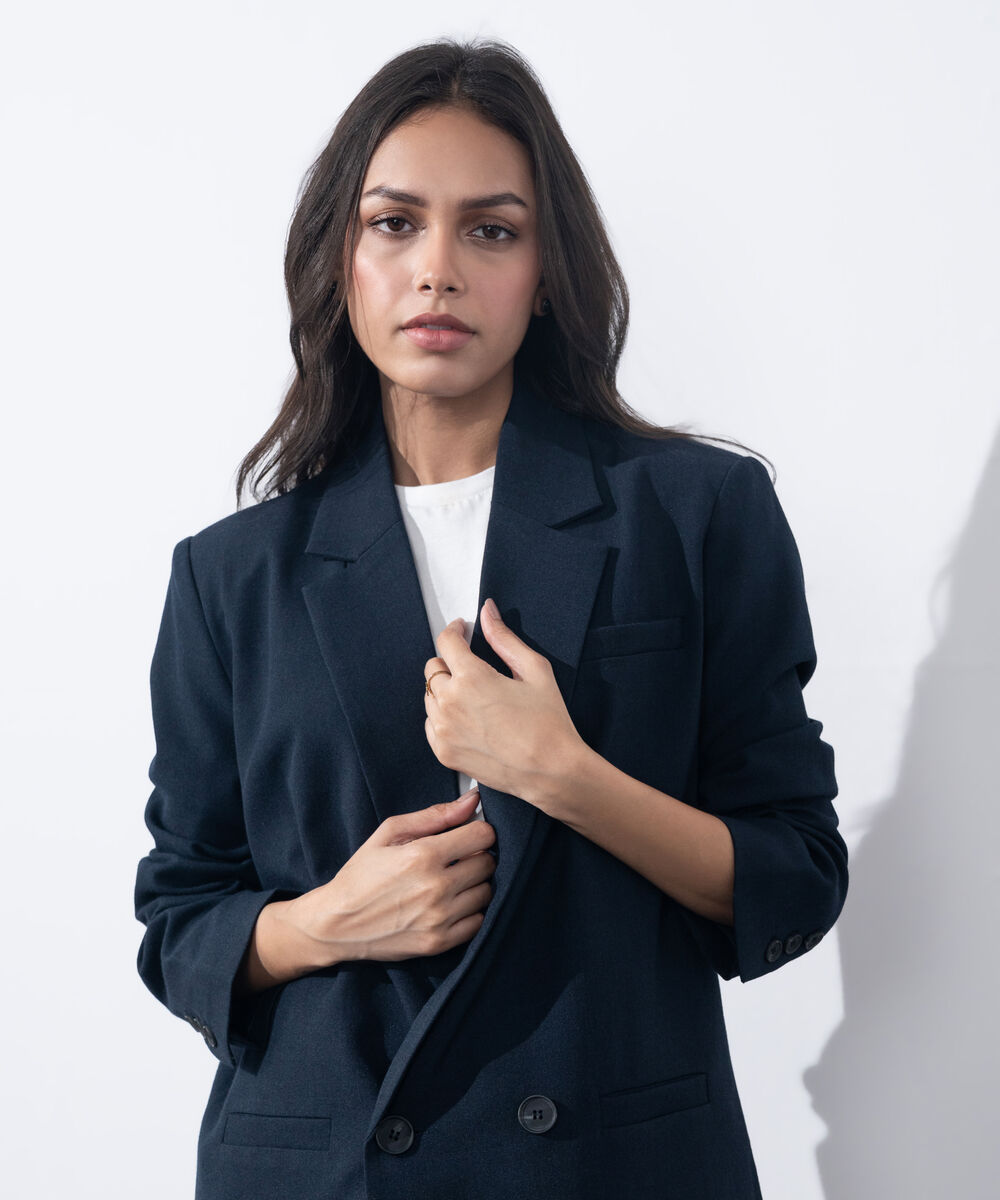 Women's Western Wear Navy Short Body Tailored Blazer