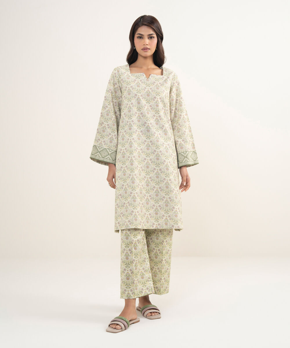 Women's Unstitched Twill Off white  3 Piece Suit