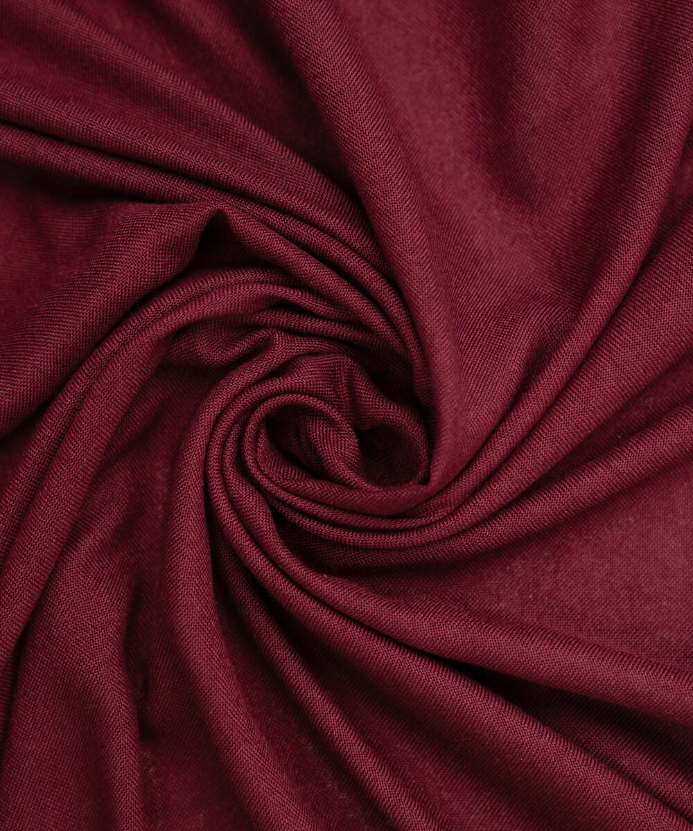 Maroon Solid Blended Shawl