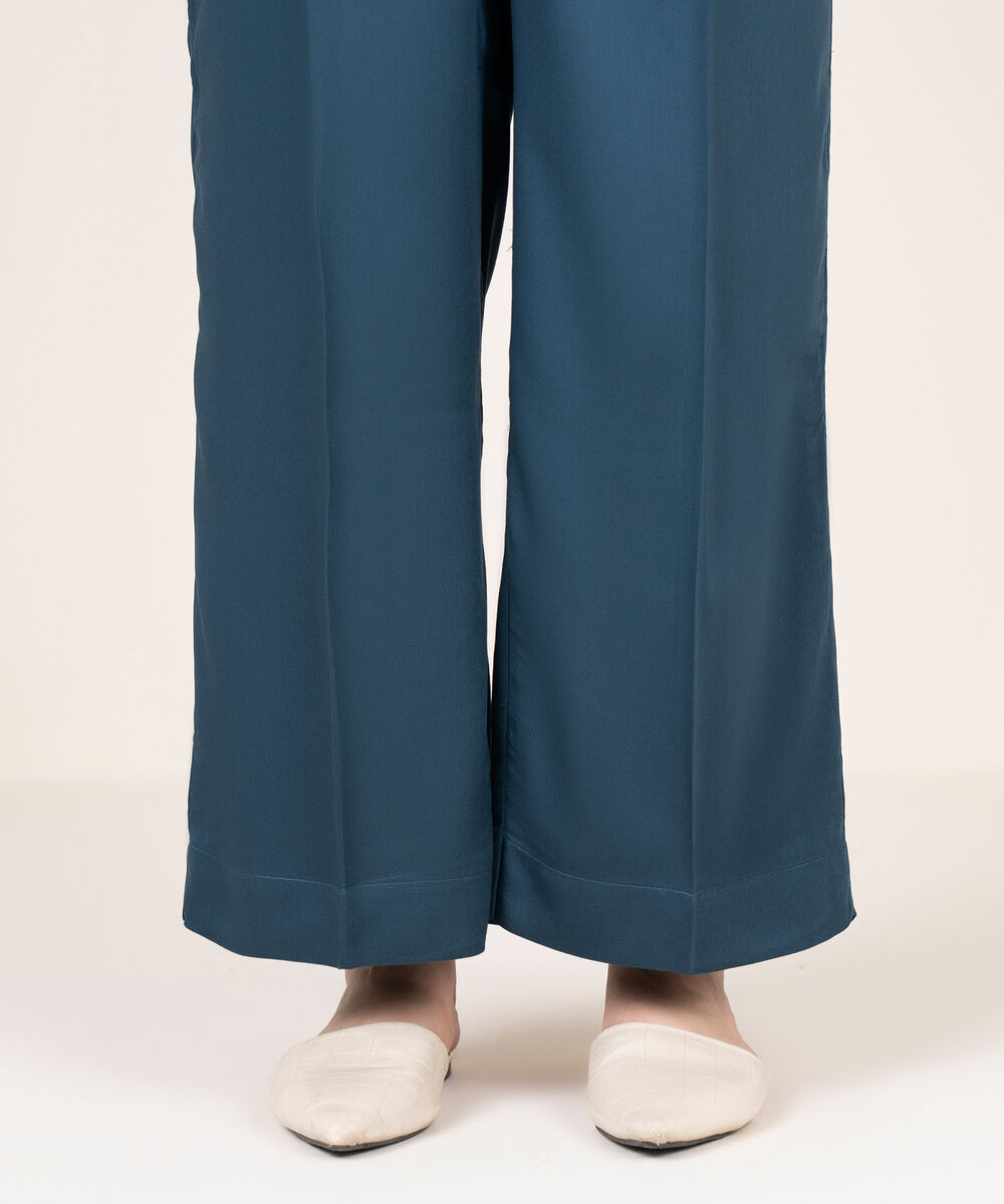 Women's RTW Bedford Solid Blue Culottes