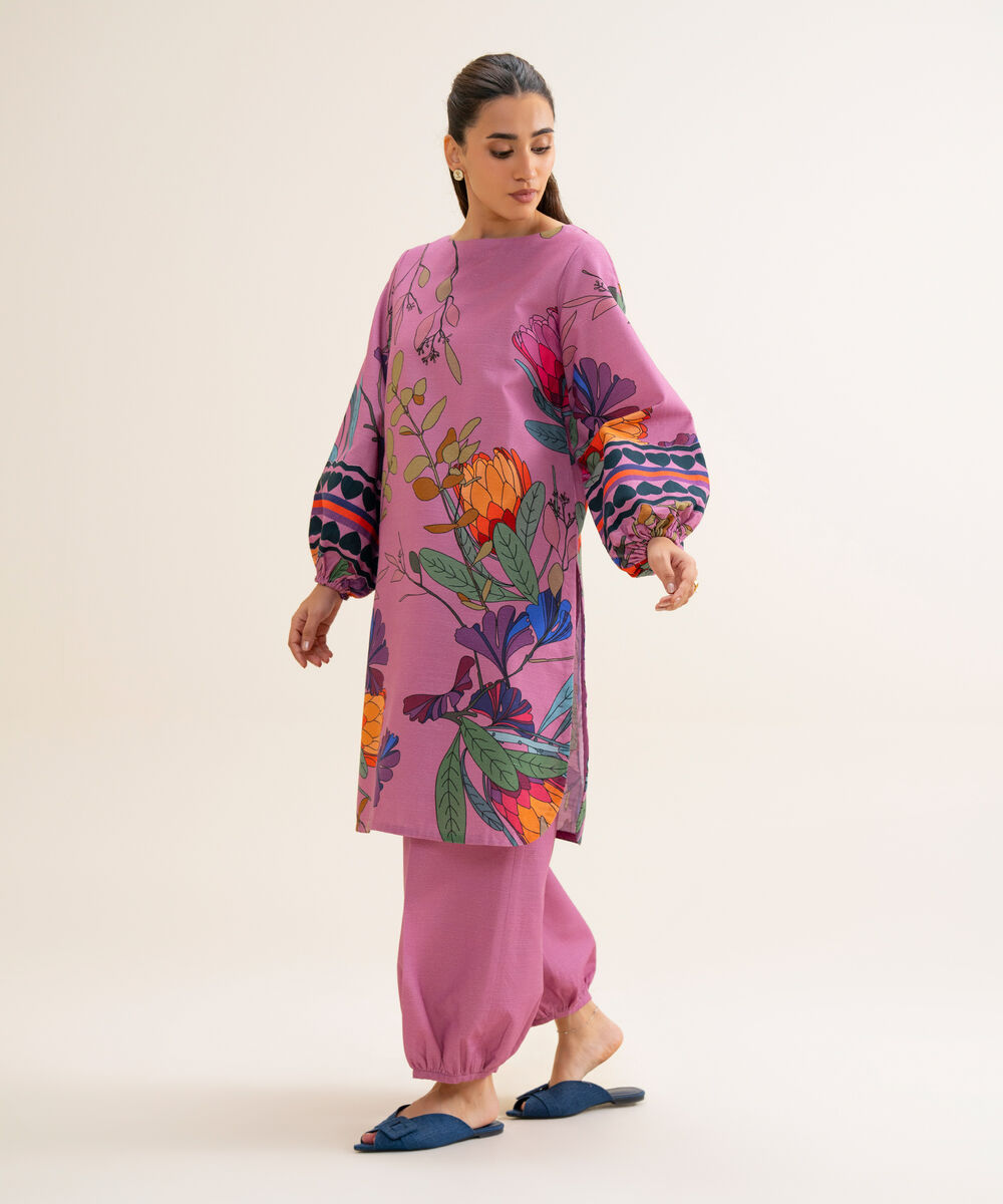 Women's Unstitched Light Khaddar Printed 2 Piece Suit
