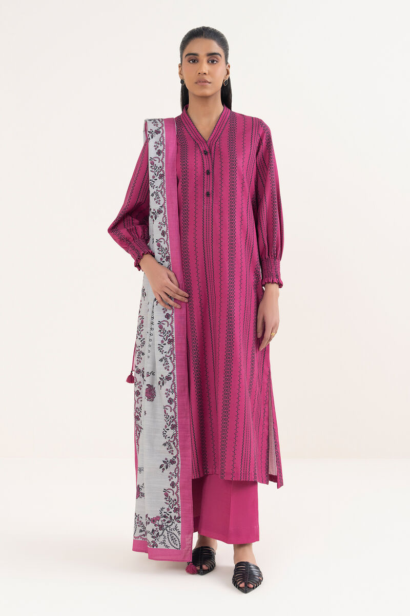 3 Piece - Printed Light Khaddar Suit