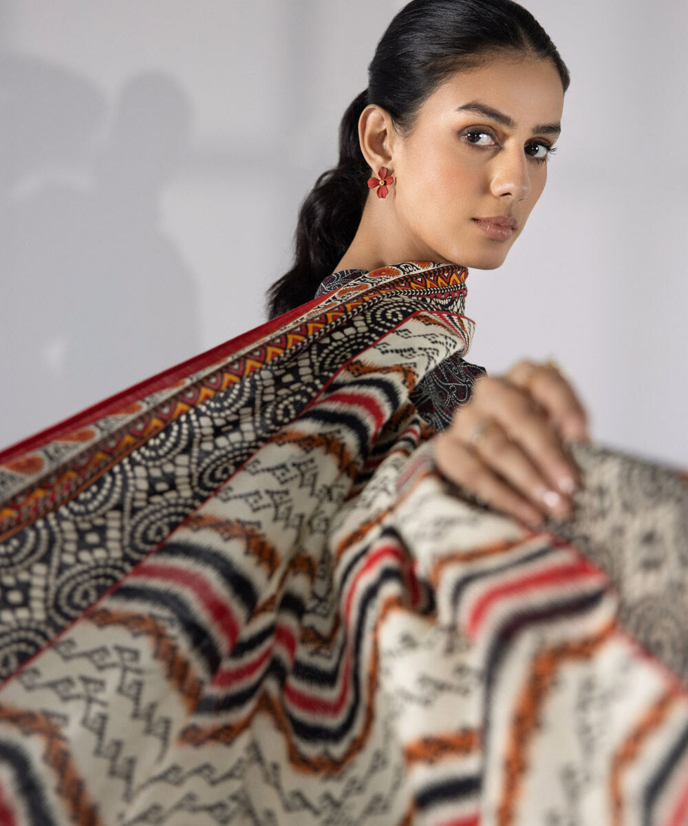 Women's Unstitched Three Piece Printed Lawn Suit