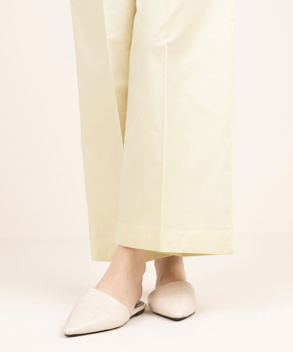 Women's RTW Cambric Solid Off White Culottes
