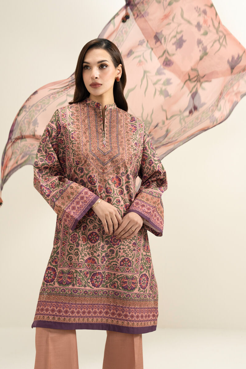 3 Piece - Embroidered Silk Suit