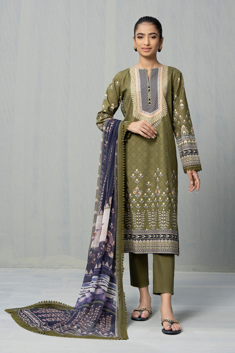 3 Piece - Printed Cotton Suit