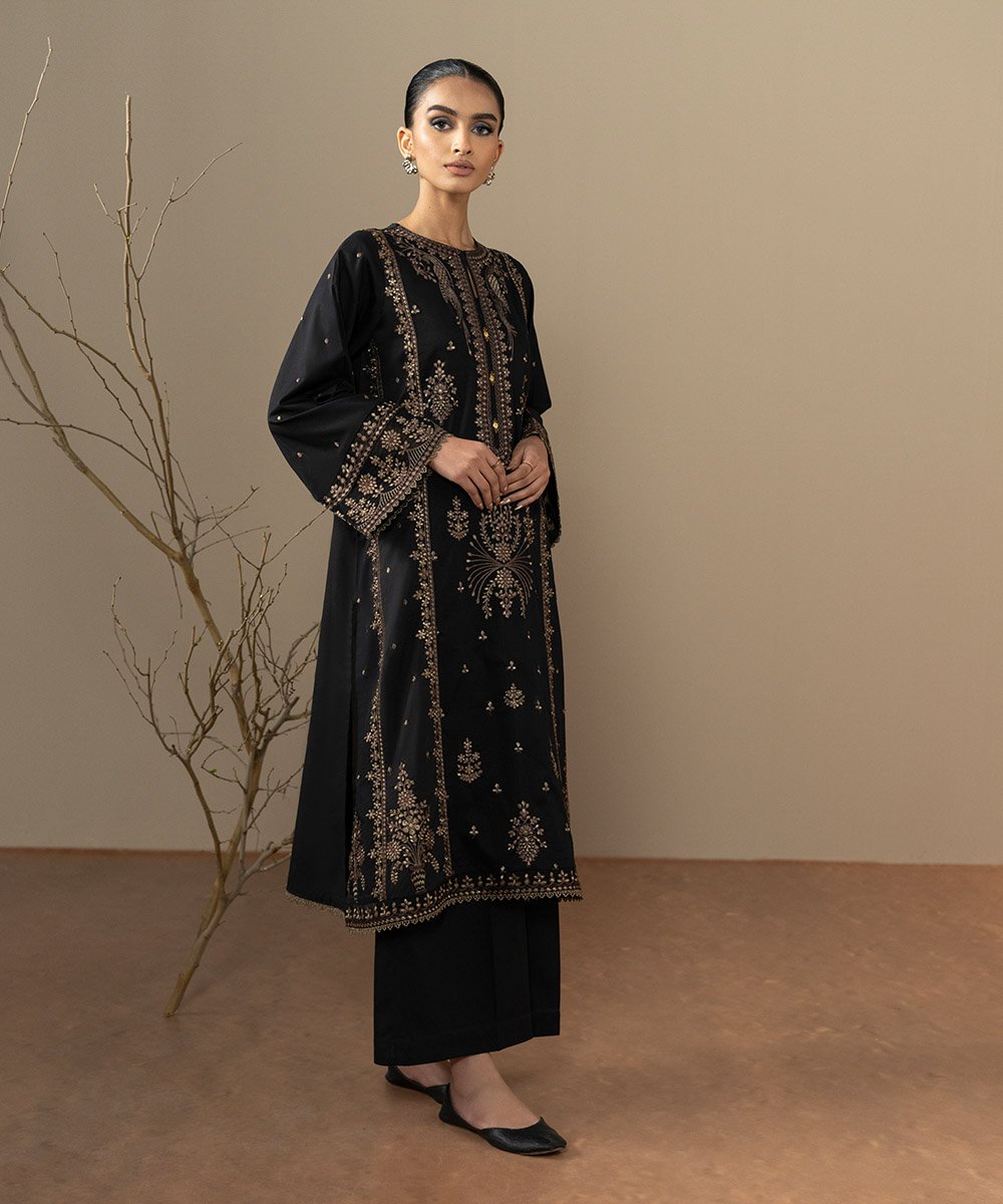 Women’s Pret Black Party Wear Formal Dress