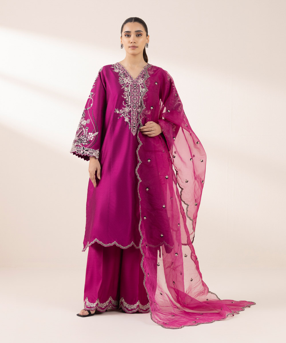 Women’s Pret Magenta PInk Formal Net Dress