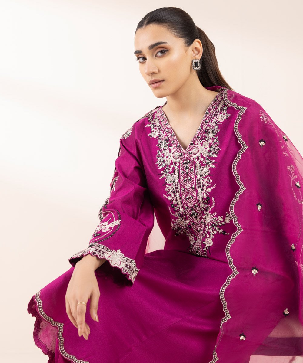 Women’s Pret Magenta PInk Formal Net Dress