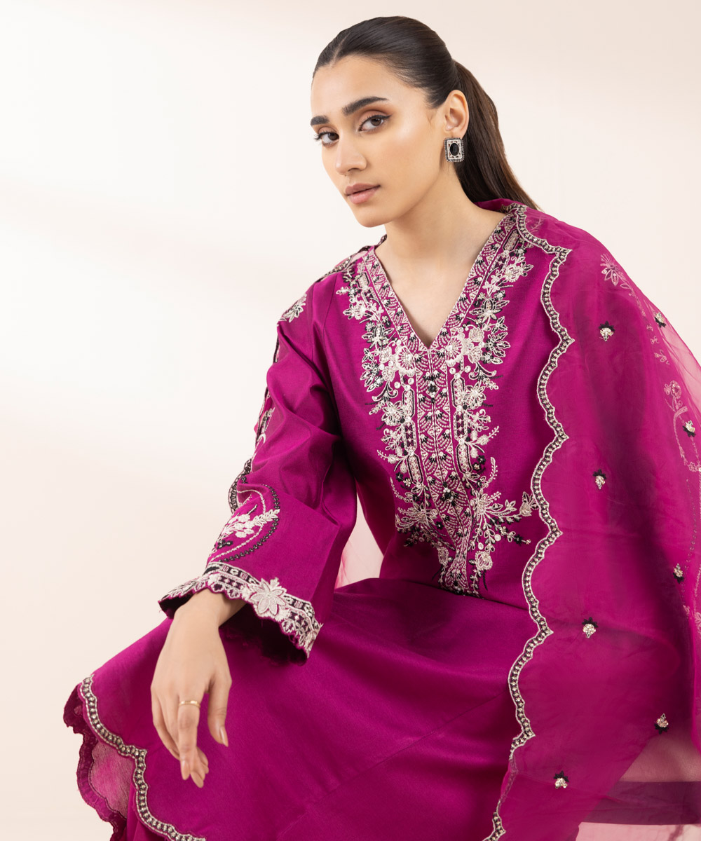 Women’s Pret Magenta PInk Formal Net Dress