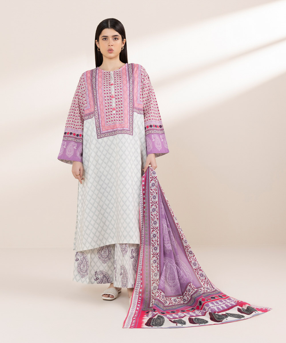 Women's Stitched Pink Block Printing Design Outfit