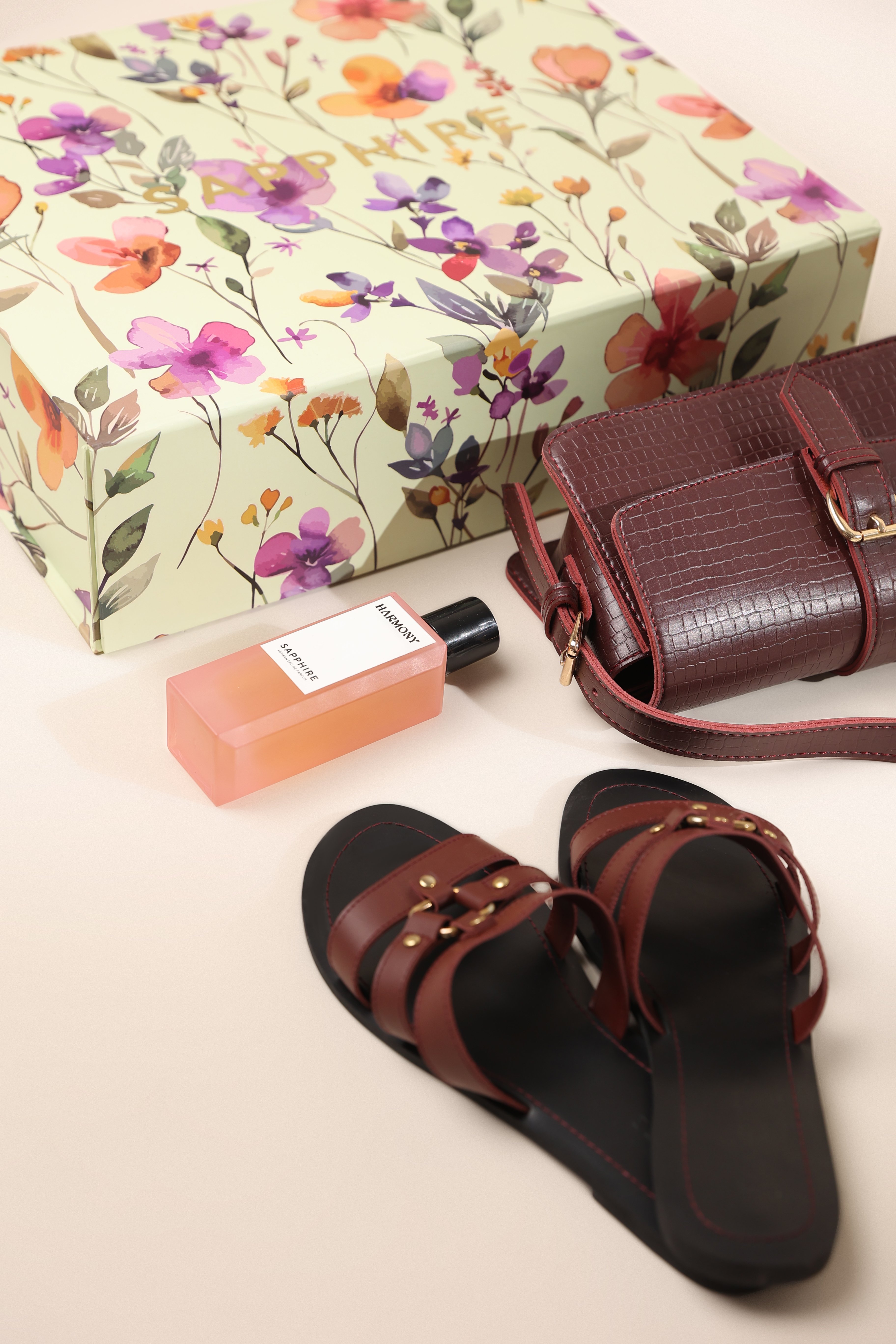 Women's Red Cross Body Bag & Flats For Mother’s Day Gift